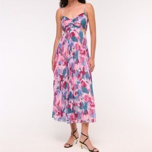 Abercrombie & Fitch Pink & Purple Floral Maxi Dress
